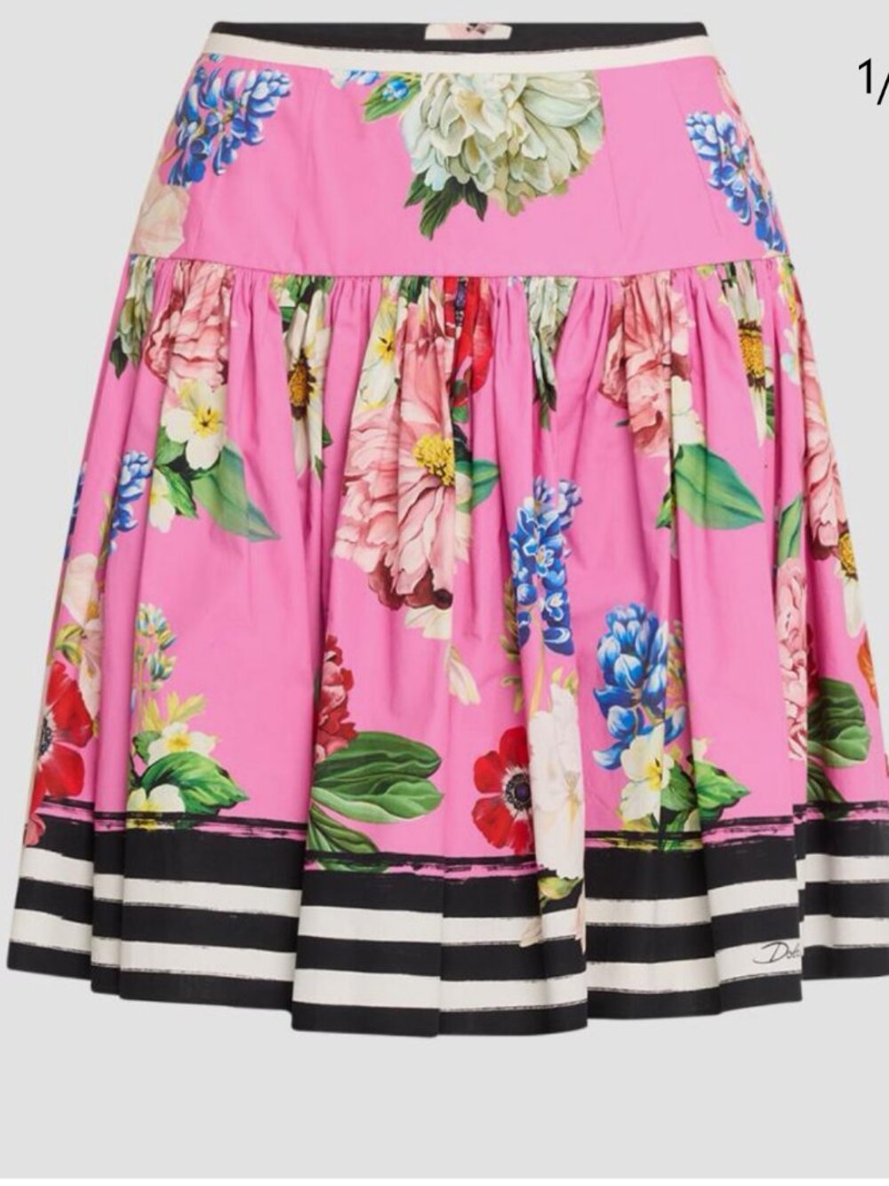 Dolce & Gabbana Exclusive Floral Stripe Mini Skirt 42 NWT
